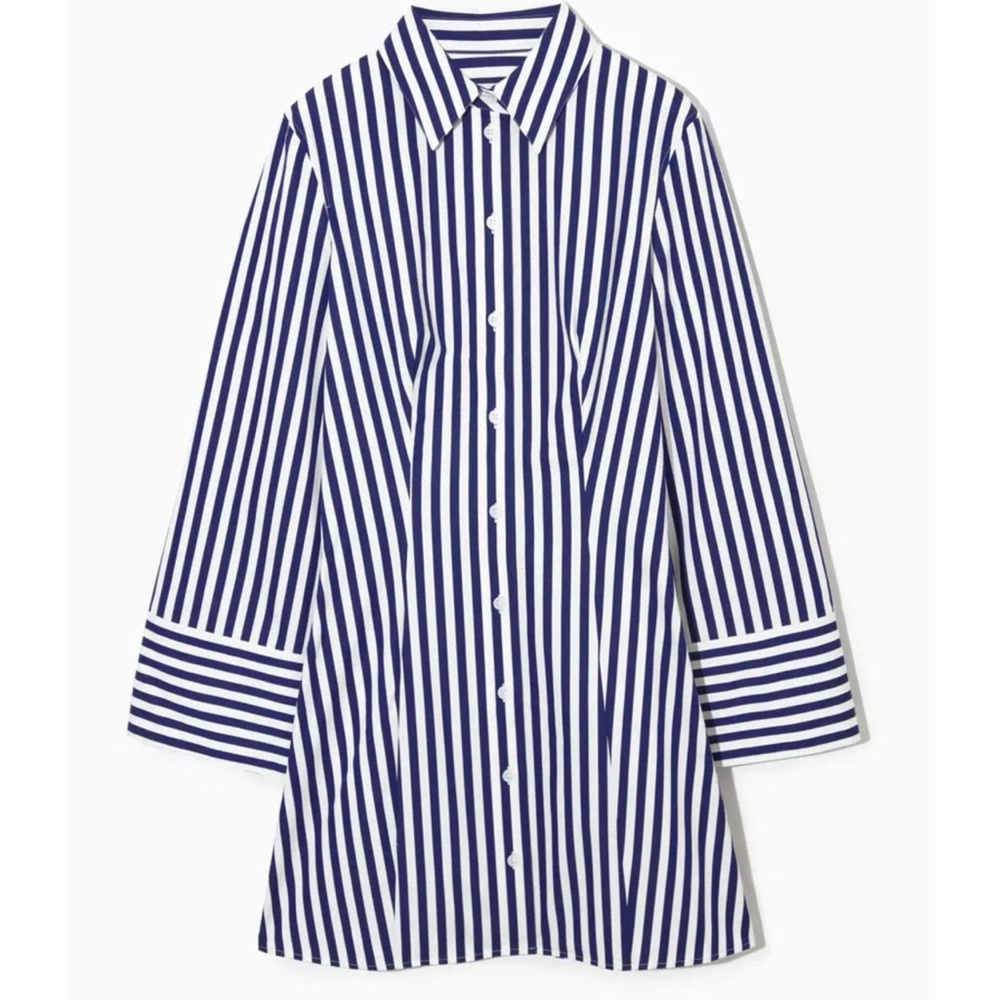 COS Striped Waisted Mini Shirt Dress